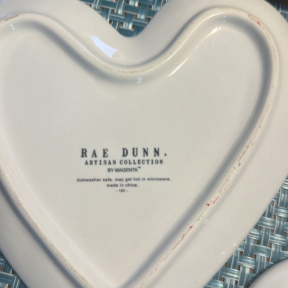 Rae Dunn Heart-shaped Valentine’s Day plates - set of 2 - Picture 3 of 5